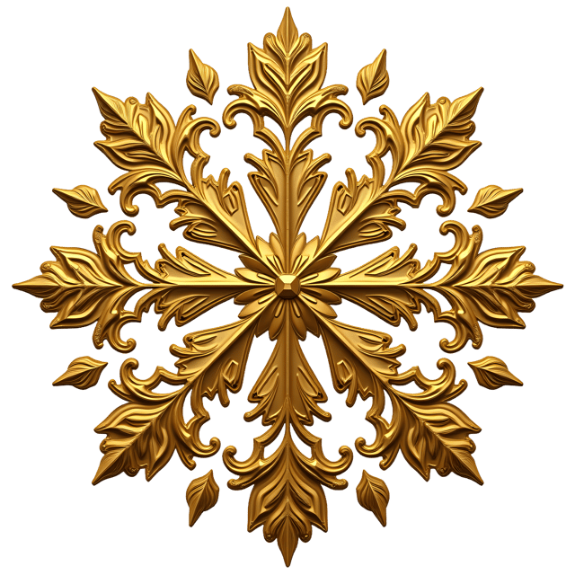 Free transparent PNG: 12 Gold Complex Symmetrical Motifs PNG with Transparent Background