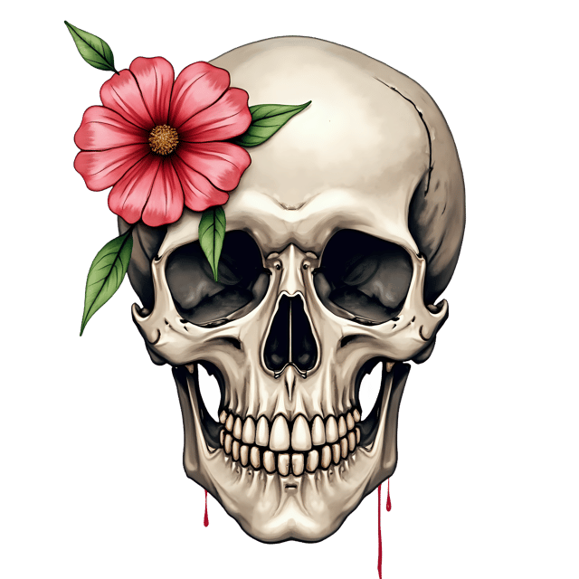 Free transparent PNG: Flower-Decorated Skull PNG with Transparent Background for Art and Crafts