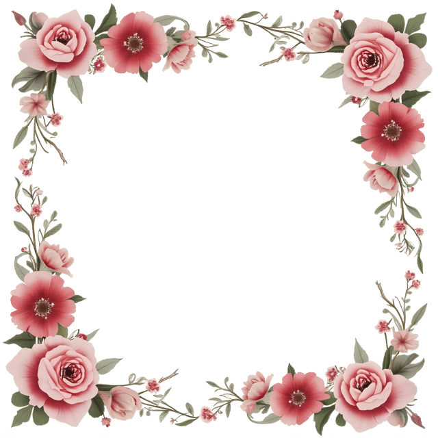 Free transparent PNG: Floral Border Frame PNG Clipart  Perfect for Decorative Design Projects  Crafts