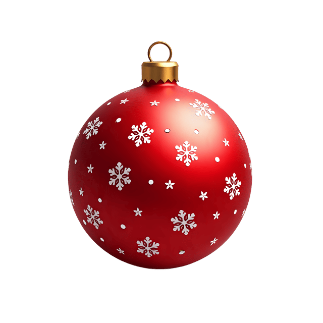 Free transparent PNG: Red Glass Ornament with Tiny Snowflakes  Christmas Clipart, free download png