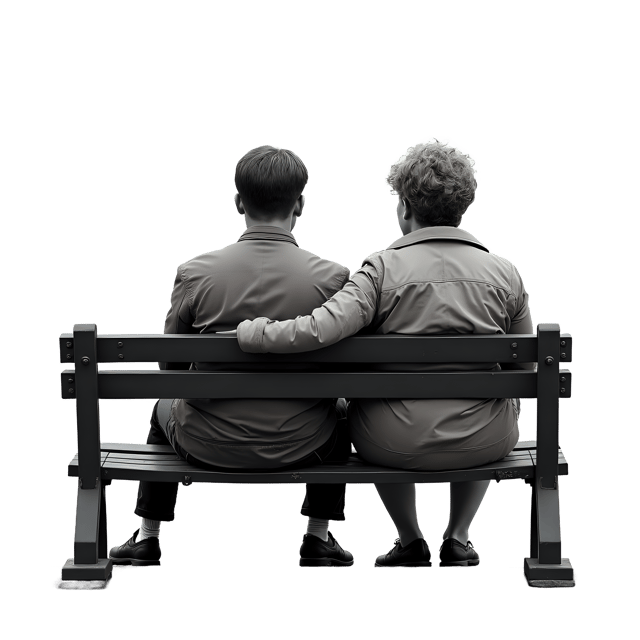Free transparent PNG: Couple on a Park Bench PNG  Ideal for Romantic Settings  Outdoor Scenes