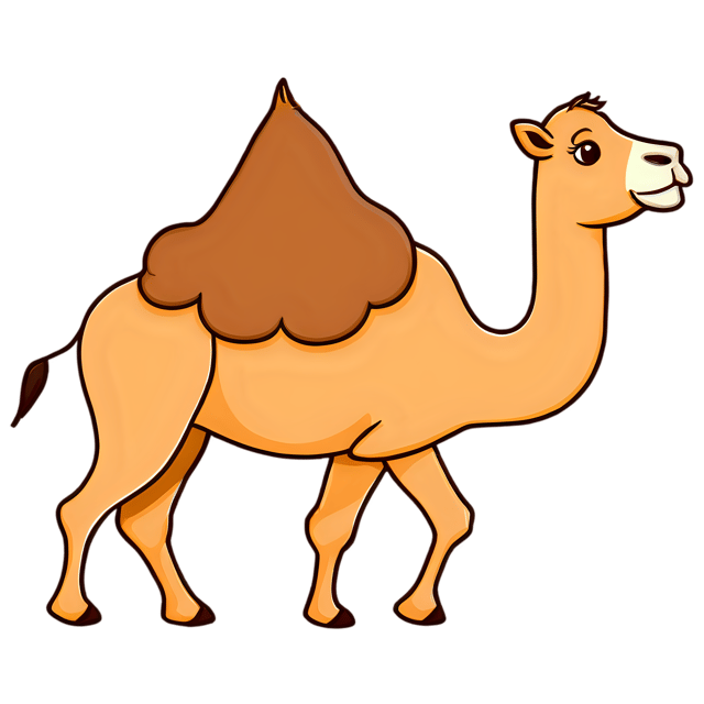 Free transparent PNG: Cute Cartoon Camel Illustration with Transparent PNG Background