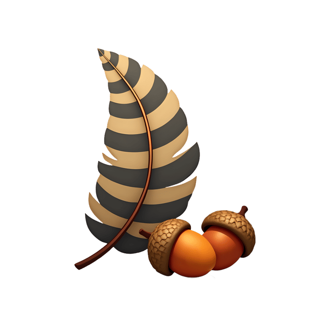 Free transparent PNG: Striped Bird Feather with Acorns  Nature Clipart, free downloadable png