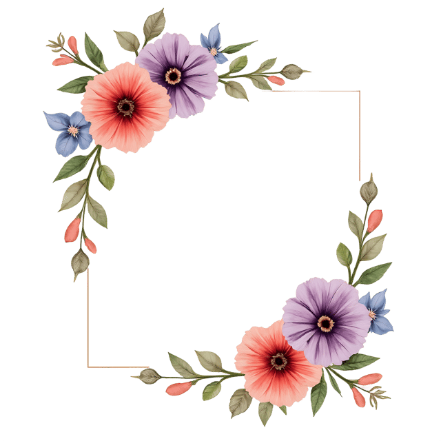 Free transparent PNG: Watercolor Floral Frame PNG Clipart  Perfect for Artistic Projects  Crafts