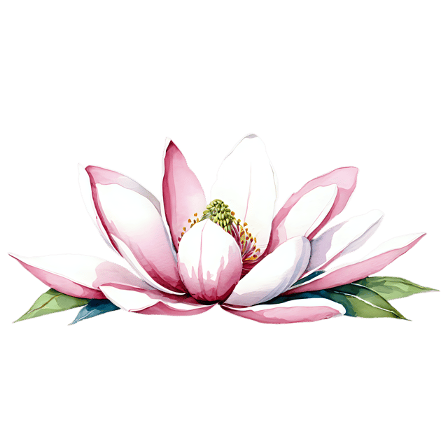 Free transparent PNG: Transparent Watercolor Magnolia Tree Illustration – PNG for Floral Designs & Decor