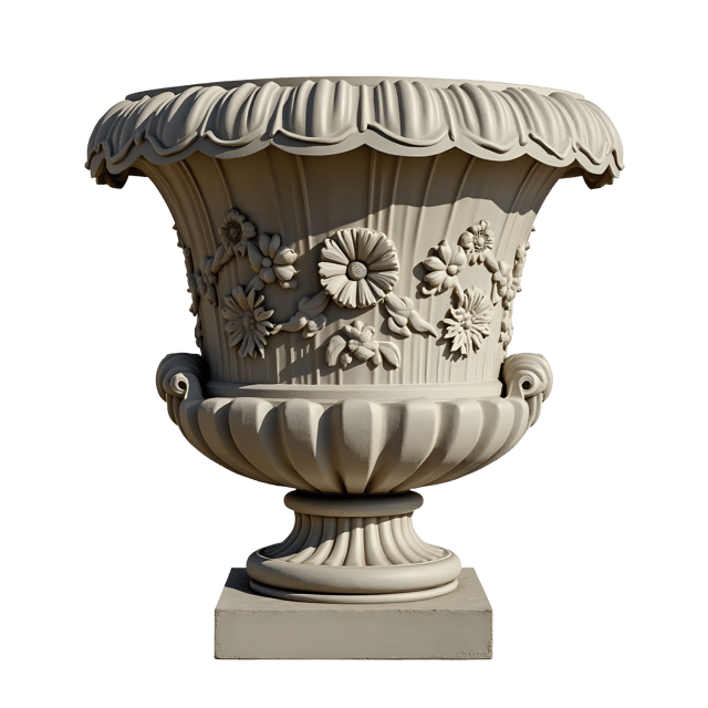 Free transparent PNG: Large Giardini urn with floral relief PNG Clipart  Perfect for Garden Design  Decor