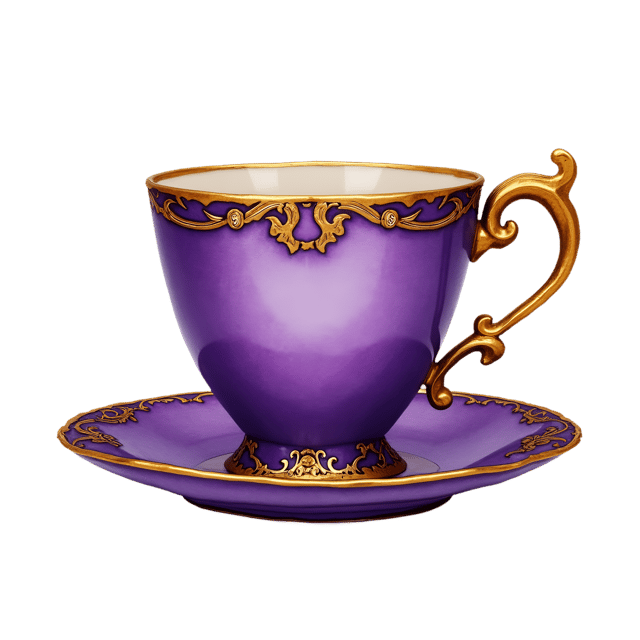 Free transparent PNG: Royal Purple Tea Cup  Elegant Clipart, free high-quality png download