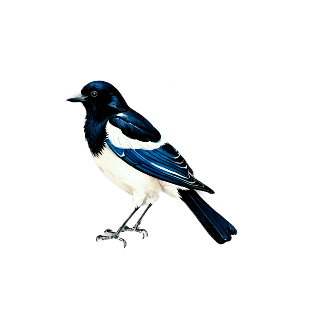 Free transparent PNG: Magpie Bird Watercolor Style Transparent PNG – Gentle Illustration for Design & Art