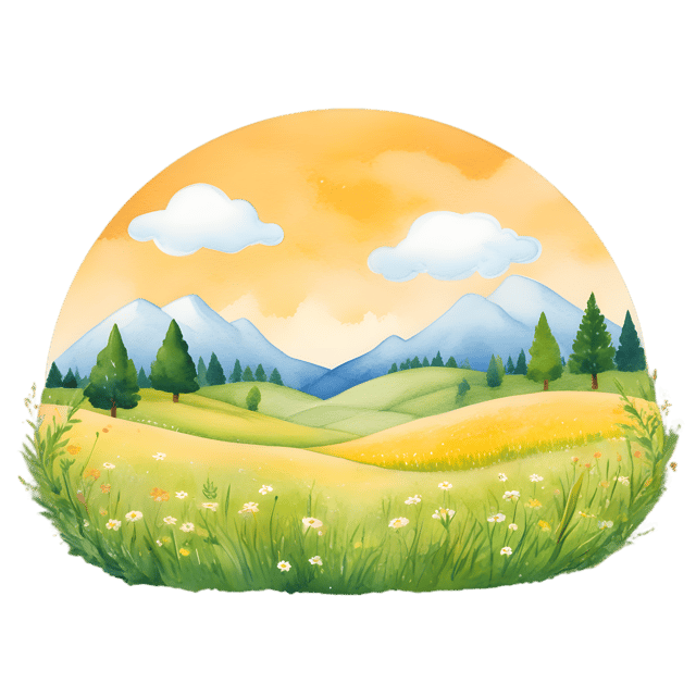 Free transparent PNG: Golden Light Meadow PNG with Transparent Background for Nature and Decorative Use
