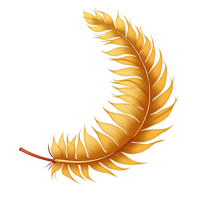 Free transparent PNG: Golden Feather Curl  Free PNG Download, Elegant Clipart
