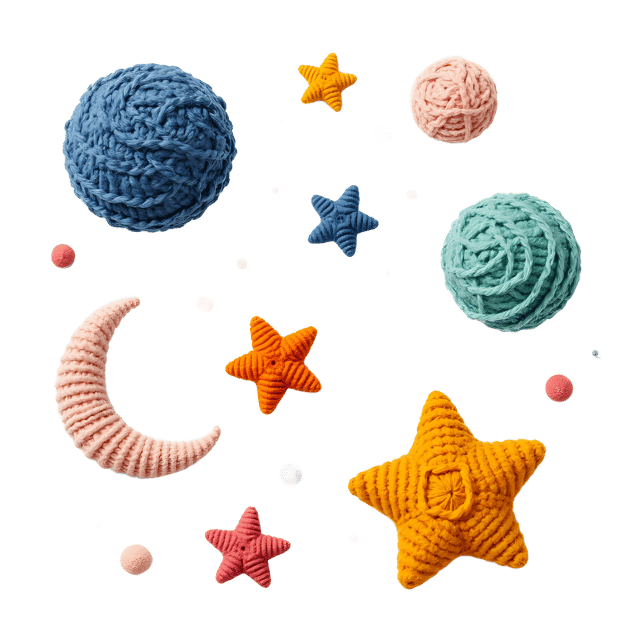 Free transparent PNG: Crocheted Constellations in Soft Yarn with Transparent Background PNG