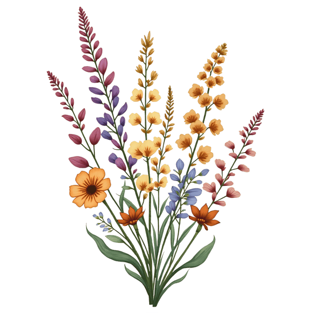 Free transparent PNG: Boho Dried Flowers  Decorative Clipart, free downloadable png