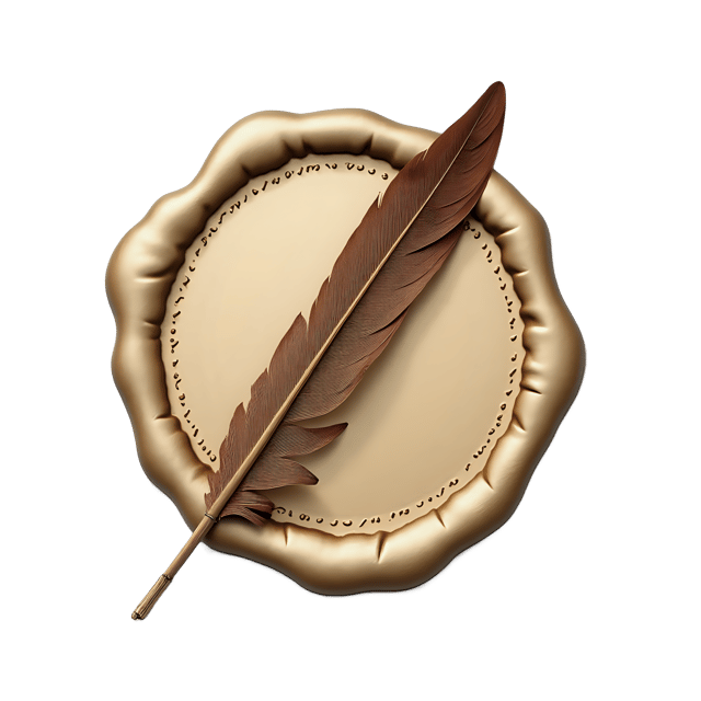 Free transparent PNG: Vintage Writing Feather Over Wax Seal  Classic Calligraphy Clipart, free download png