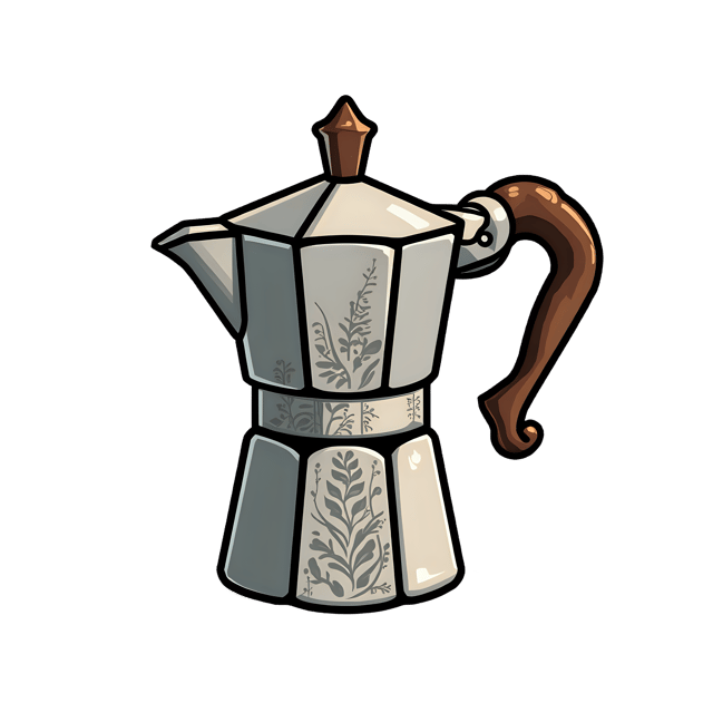 Free transparent PNG: Coffee Pot with Ornate Floral Etching  Elegant Kitchen Clipart, free png download