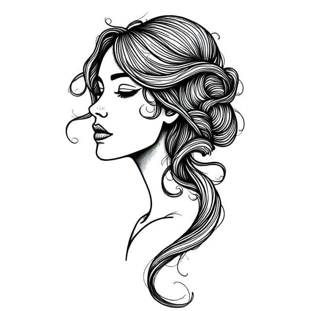 Free transparent PNG: Art Nouveau Flowing Hair Design  Free PNG Download