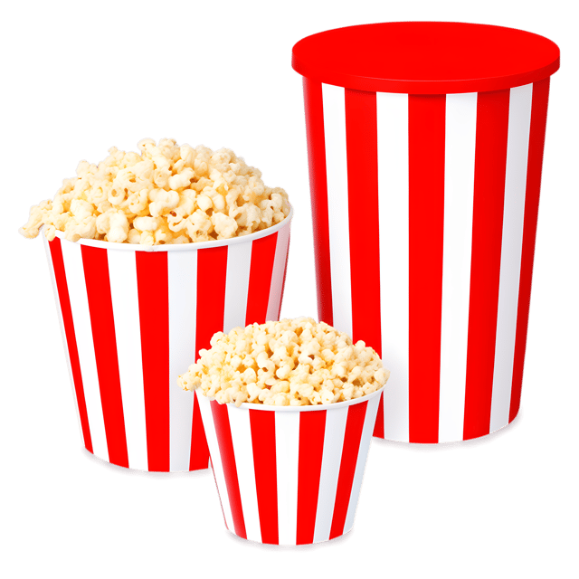 Free transparent PNG: Colorful Popcorn Tubs PNG with Transparent Background for Creative Use