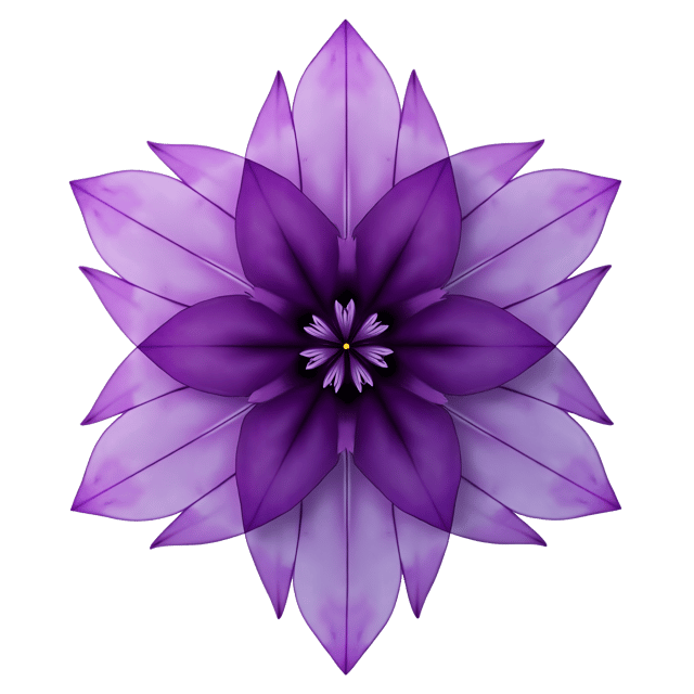 Free transparent PNG: Magnificent Purple Symmetrical Geometric Design on White Background