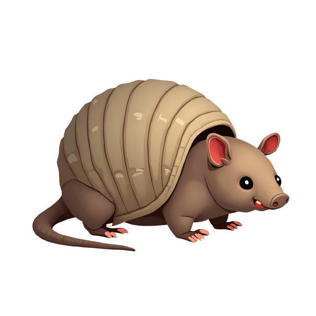 Free transparent PNG: Charming Armadillo PNG with Hard Shell and Small Legs for Artistic Use