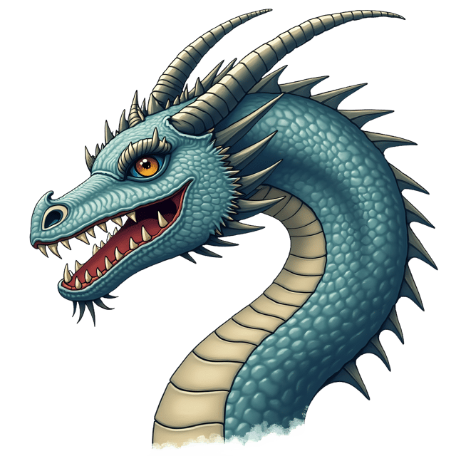 Free transparent PNG: Magnificent Dragon with Silver Scales and Blue Eyes PNG