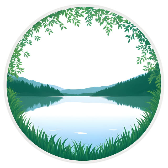 Free transparent PNG: Circular Lake with Lush Greenery PNG for Nature-Inspired Design Projects