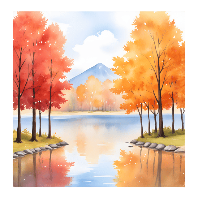 Free transparent PNG: Calm Lake with Autumn Trees Transparent Background PNG