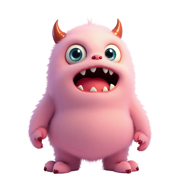 Free transparent PNG: Pastel Monster PNG with Fuzzy Texture and Bright Eyes for Inviting Imagery