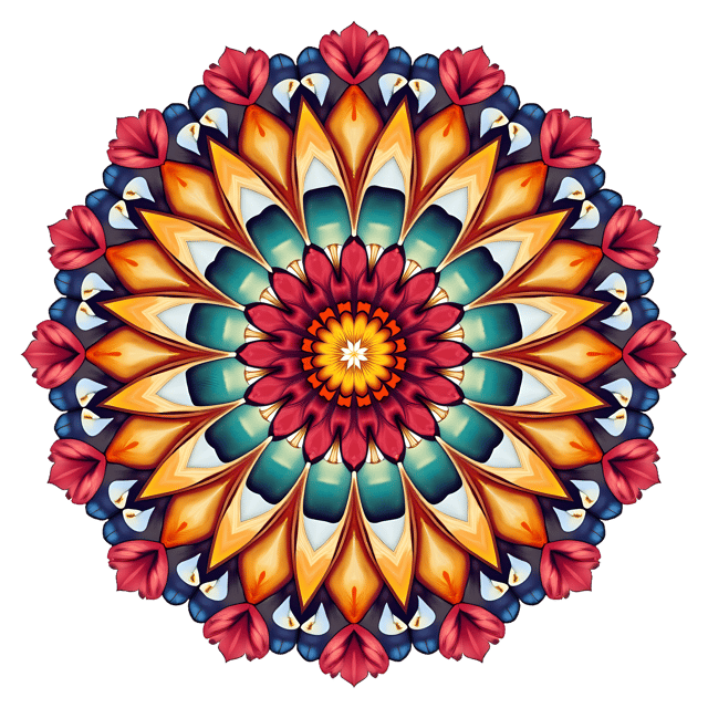 Free transparent PNG: Geometric Mandala with Perfect Radial Symmetry - Transparent PNG Background