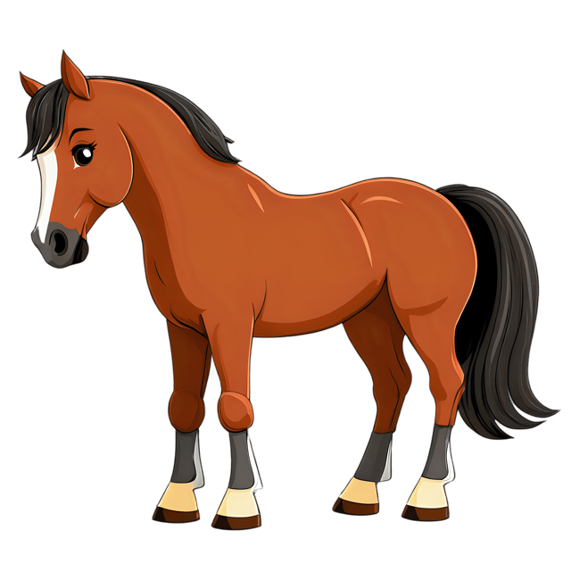 Free transparent PNG: Cute Cartoon Horse Illustration for Nursery Decor, Kids Clipart, and Crafts