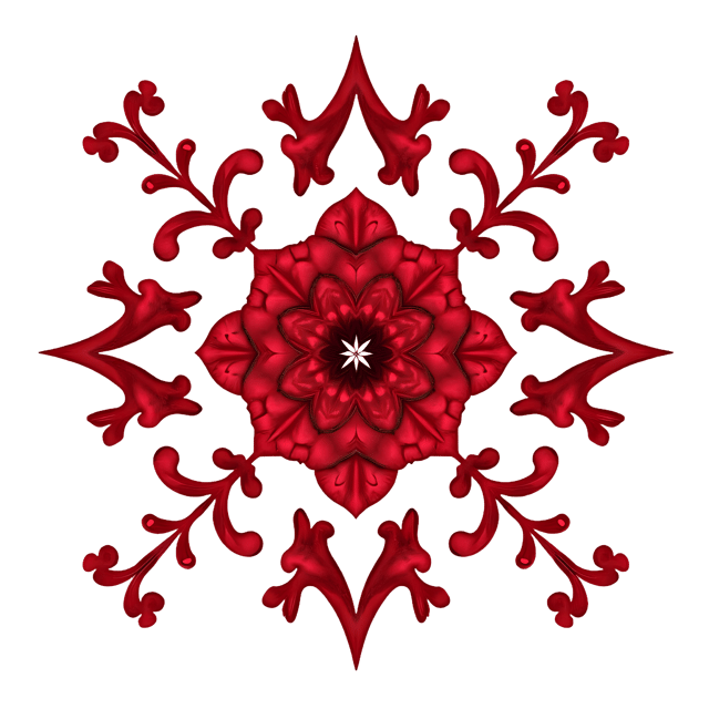 Free transparent PNG: Symmetrical Ruby Red Rosebud Ornament PNG with Transparent Background for Elegant Decorations