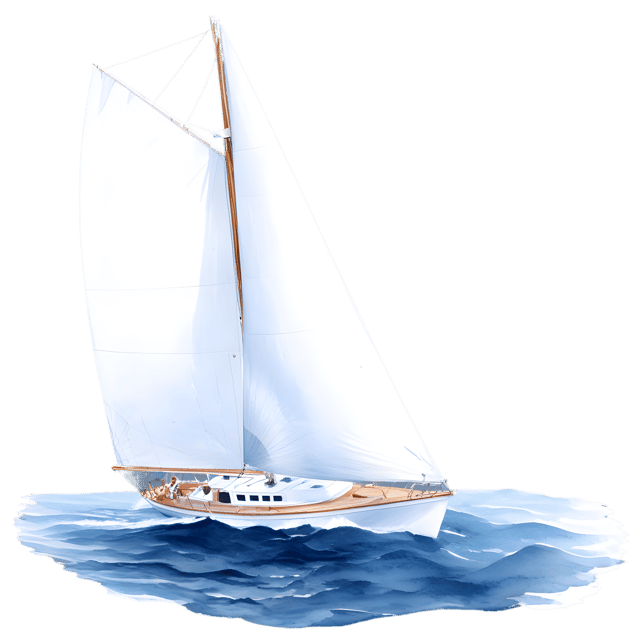 Free transparent PNG: Sailboat Gliding Transparent PNG for Ocean and Nautical Themes