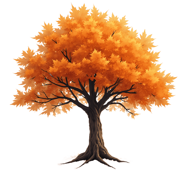 Free transparent PNG: Magnificent Tree with Fallen Leaves Transparent PNG for Nature and Artistic Imagery