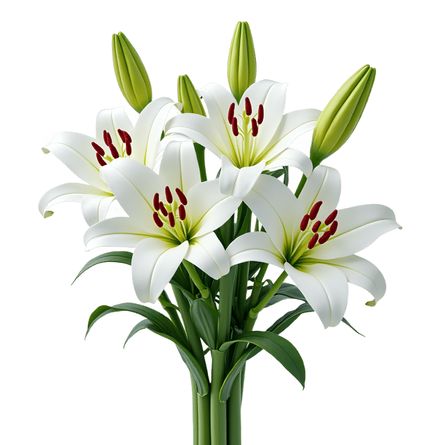 Free transparent PNG: White Lily Bouquet PNG with Transparent Background for Floral Design and Clipart