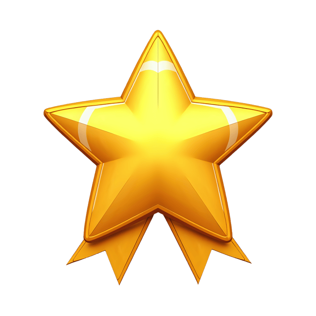 Free transparent PNG: Gold Star Ribbon with Shimmer Lines  Elegant Clipart, free download png