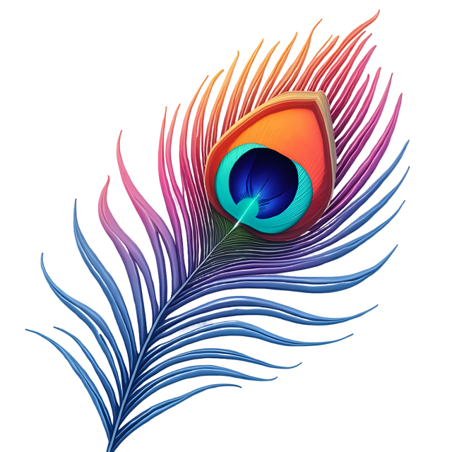 Free transparent PNG: Iridescent Peacock Feather Against Soft Silk  Free PNG Download