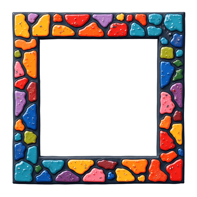 Free transparent PNG: Colorful Glass Tile Mosaic Picture Frame Clipart with Transparent Background