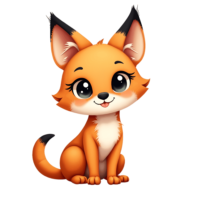 Free transparent PNG: Cartoon Jackal with Rusty Coat and Black-Tipped Ears Illustration for Animal Lovers and Whimsical Projects