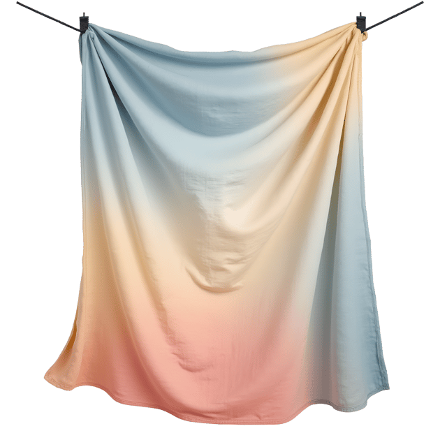 Free transparent PNG: Hand-Dyed Linen Cloth with Soft Gradated Colors and Organic Folds Illustration