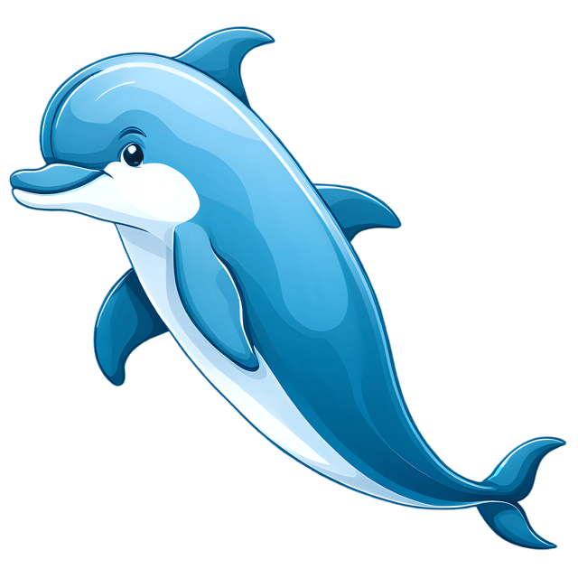 Free transparent PNG: Cute Cartoon Dolphin Illustration for Kids, Decor, and Crafts