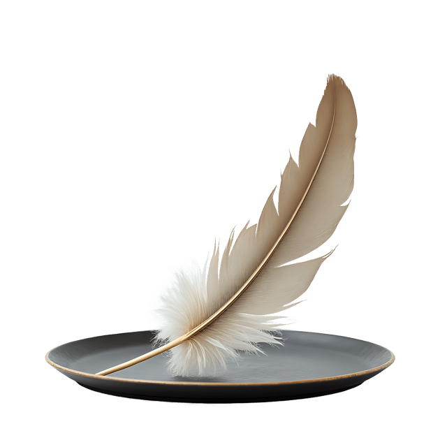 Free transparent PNG: Delicate Feather Tip Resting on Tray  Free PNG Download