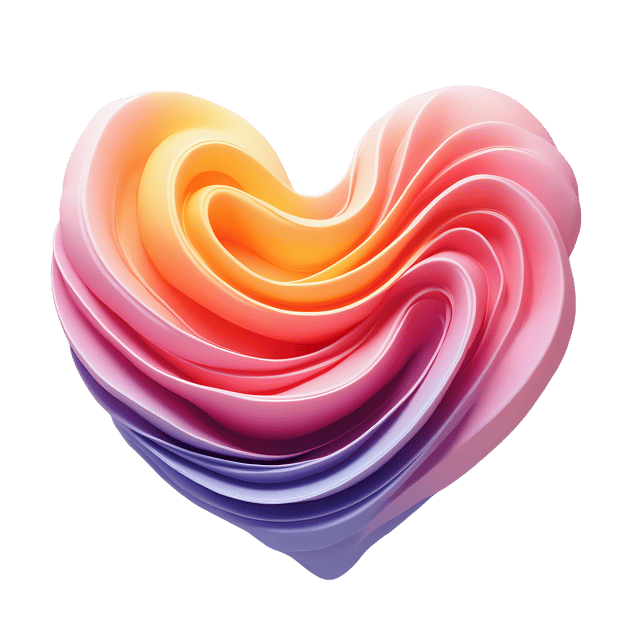 Free transparent PNG: 3D Art Piece with Flowing Lines and Bright Accents