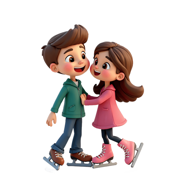 Free transparent PNG: Couple Ice Skating PNG  Elegant Winter Sports Clipart for Cards, Invitations  Decor