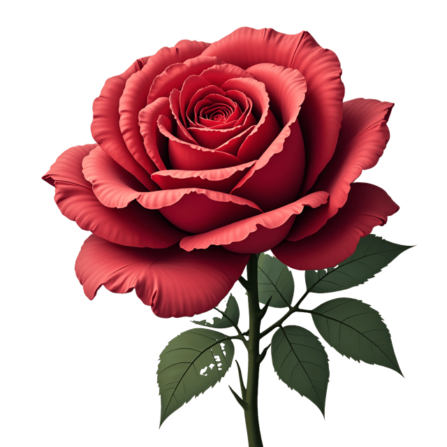 Free transparent PNG: Vintage Rose Clipart with Deep Crimson Petals for Floral Design and Illustration