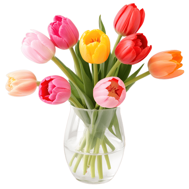 Free transparent PNG: Vibrant Tulips PNG with Transparent Background for Decorative and Artistic Use
