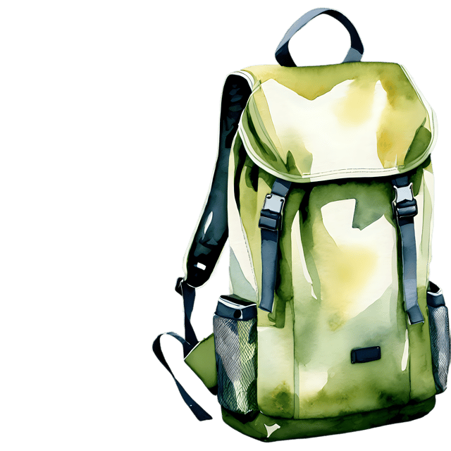 Free transparent PNG: Watercolor Camping Backpack Illustration – Transparent PNG for Design and Craft