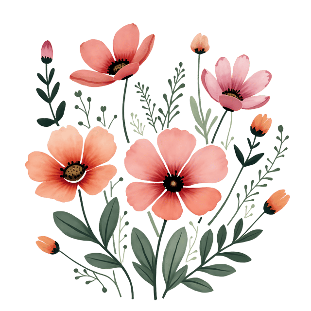 Free transparent PNG: Boho Eclectic Flowers  Free PNG Clipart Download