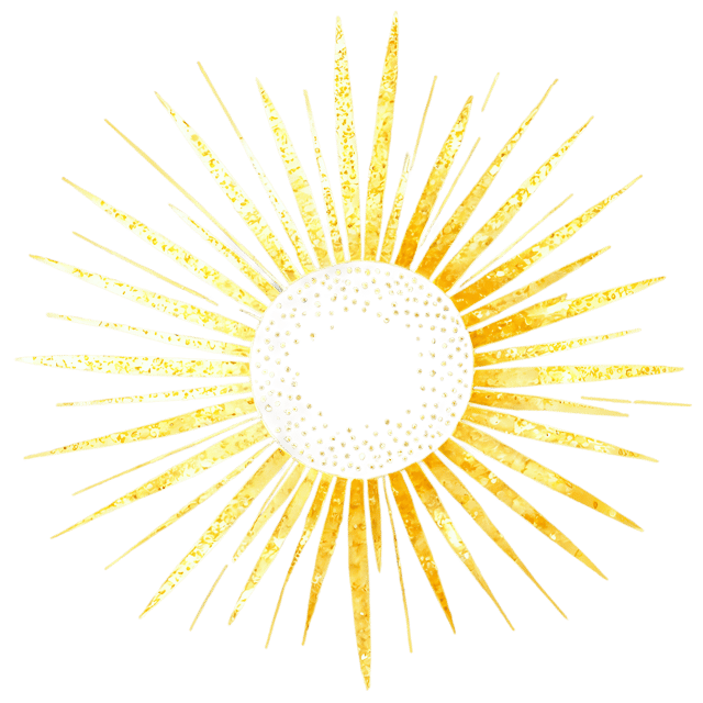 Free transparent PNG: Sunburst Gold Ornament - Watercolor Style Transparent PNG Illustration