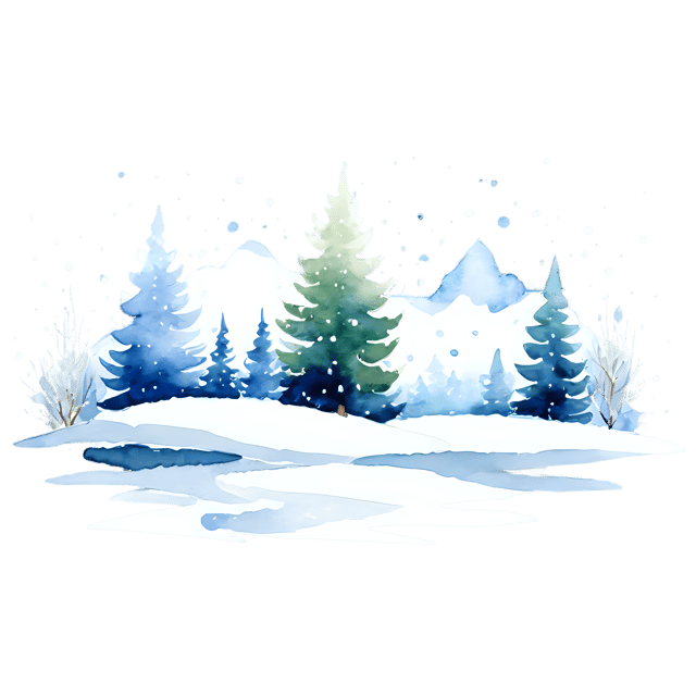 Free transparent PNG: Snowy Scene Watercolor PNG – Transparent Snowflake Illustration