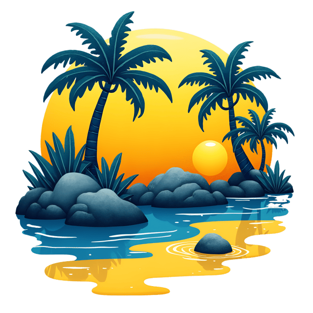 Free transparent PNG: Vibrant Lemon Yellow and Deep Indigo pools with texture. Beautiful Illustration Clipart for Design Projects