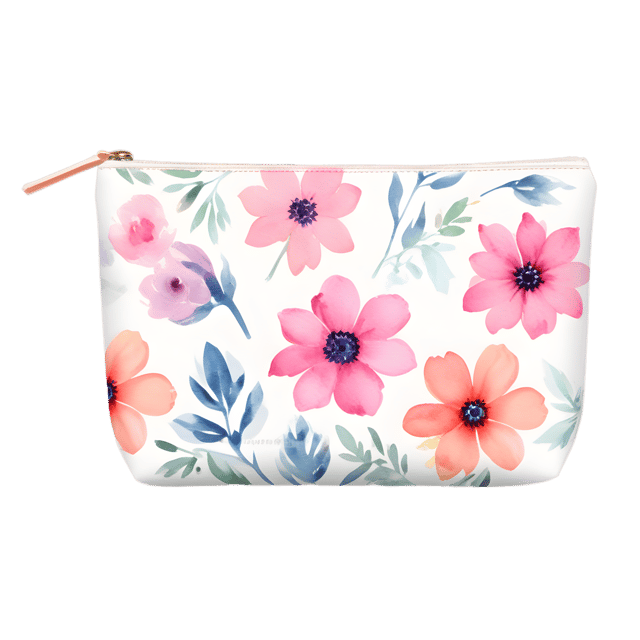 Free transparent PNG: Floral Makeup Bag Transparent Background PNG