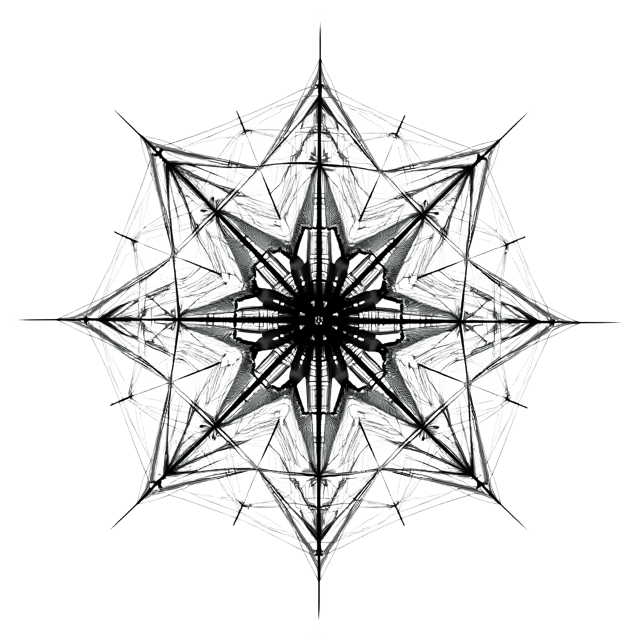 Free transparent PNG: Abstract Wireframe Geometric Patterns Black and White PNG